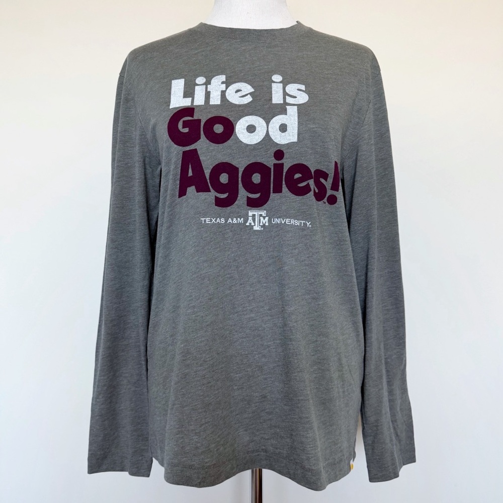 Life is Good Texas A&M Aggies Long Sleeve Shirt Mens Size Small NCAA Football